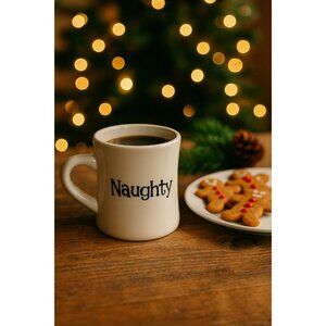 DesignPac Naughty Nice Coffee Mug White Ceramic Funny Holiday Gift Cup 10oz